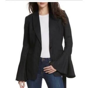 Free People Women’s Flared Sleeve Linen Blazer Black Capsule Wardrobe Staple SP